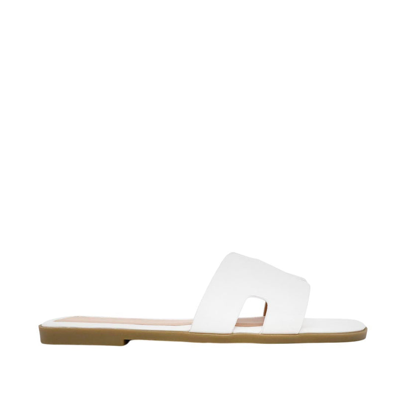 Sandalias flats Adria para mujer color  blanco