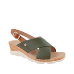 Sandalias de cuña Pamela para mujer color olivo