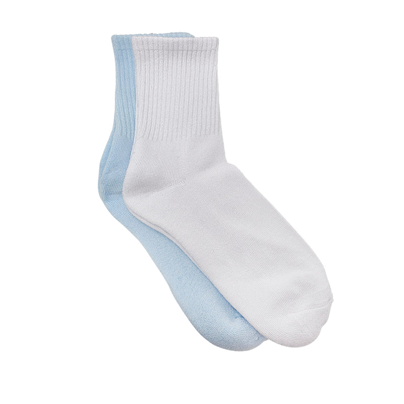 Calcetines Depuni (2 Pack) unisex color blanco y celeste