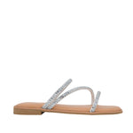 Sandalias flats Nady para mujer color plateado