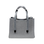 Cartera satchel Vicky para mujer color plateado