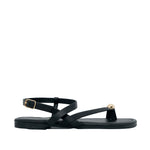Sandalias flats Pina para mujer color negro