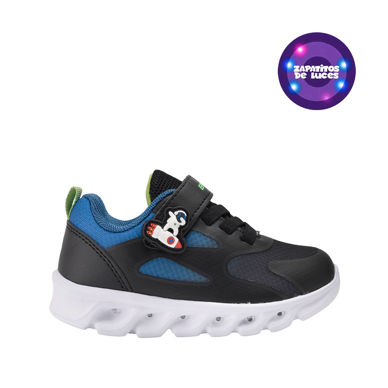Tennis con luces Kaah para infante color negro