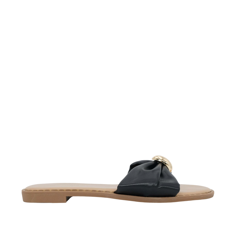 Sandalias flats Aura para mujer color negro