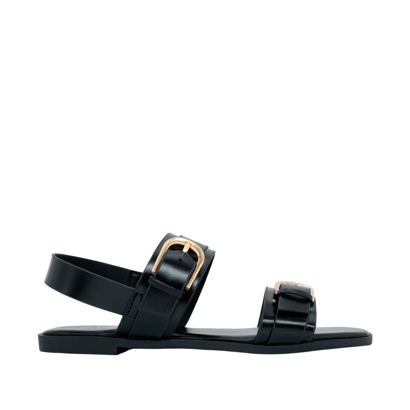 Sandalias flats Savile para mujer color negro